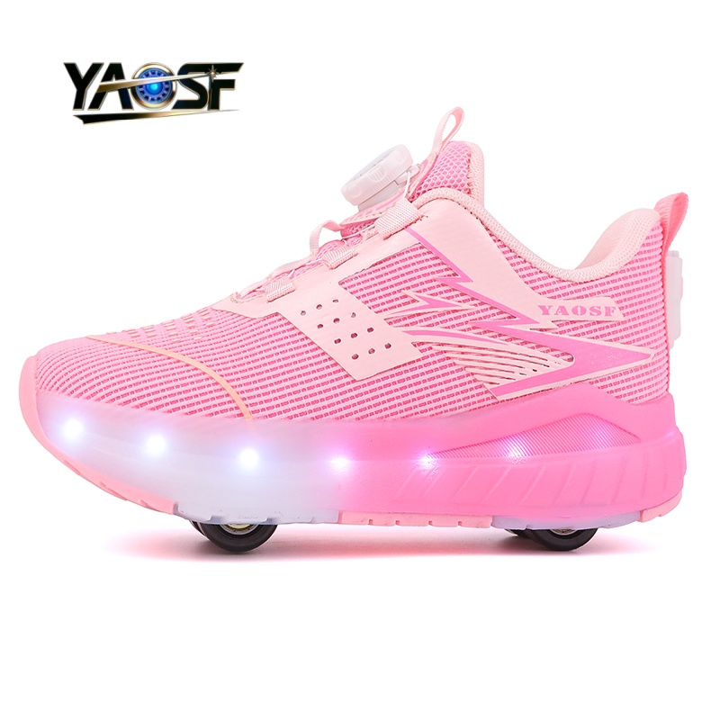 Outdoor Lighting Effects - Kids 4-Wheel LED Light Up Shoes,