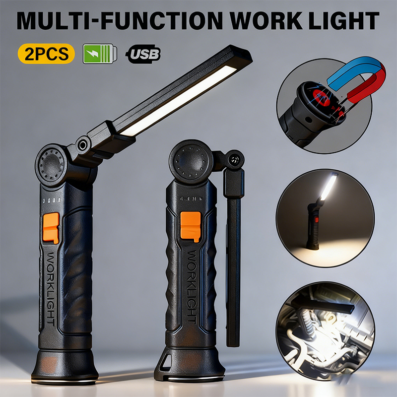 Outdoor Lighting Beacon - Portable COB LED Flashlight USB Rechargeable