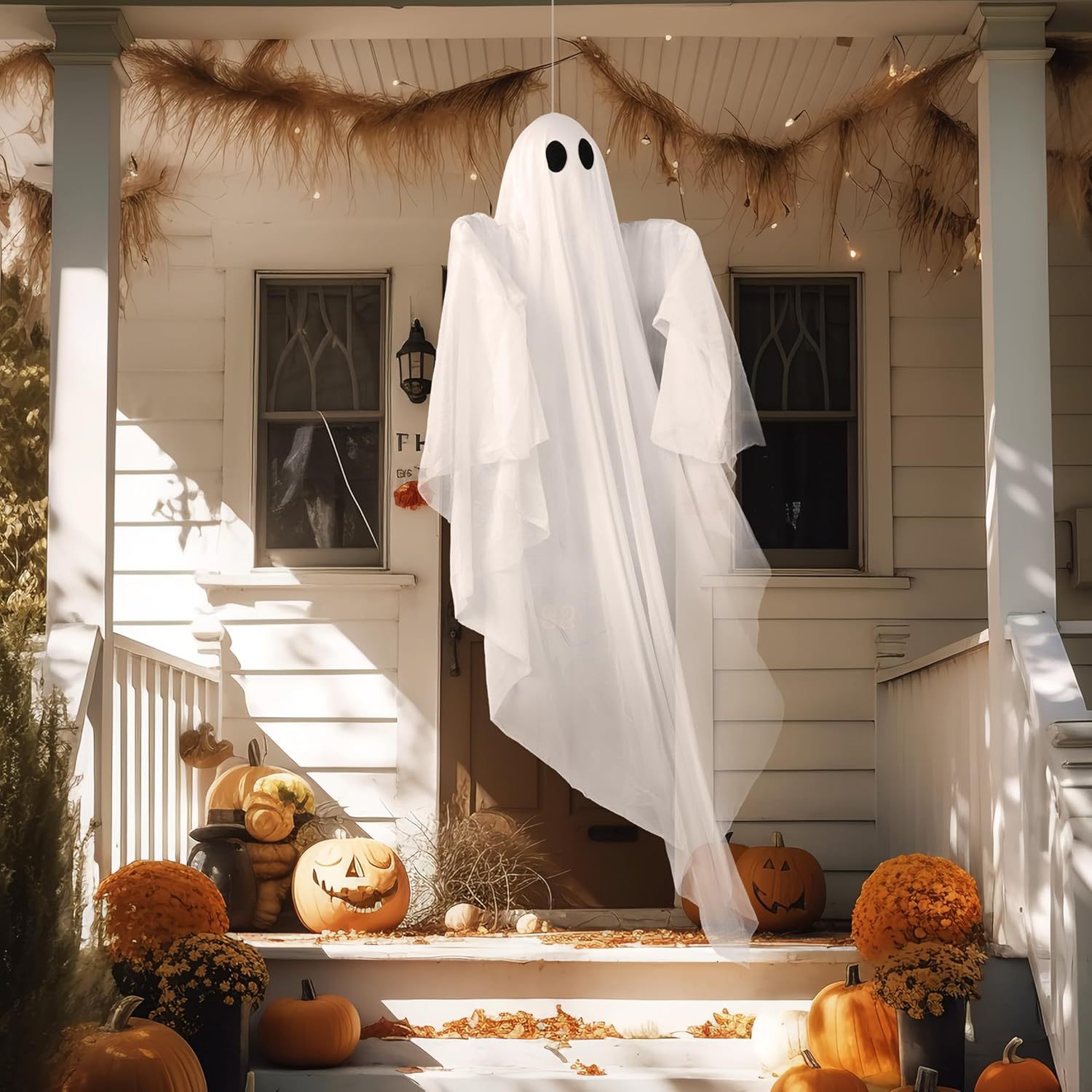 Outdoor Lighting Effects - Halloween Hanging Light up Ghost with