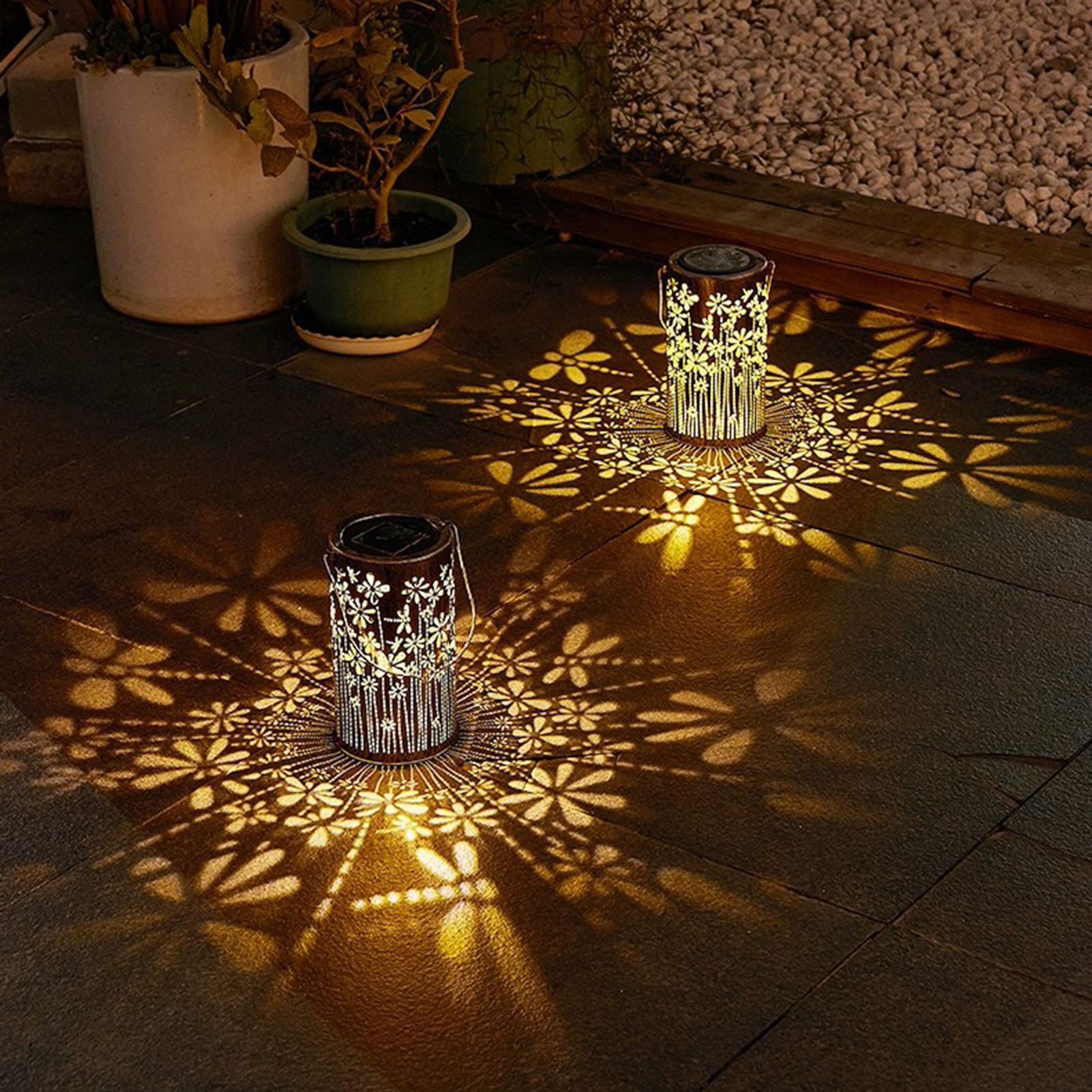Outdoor Lighting House - Solar Lanterns Colorful Metal Flower Lamps