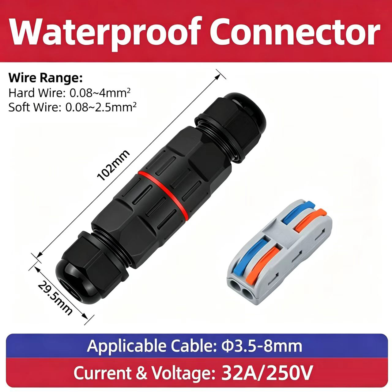1Pc 2 Pin 3 Pin Wire Connector - đánh giá và giá Outdoor Lighting Voltage