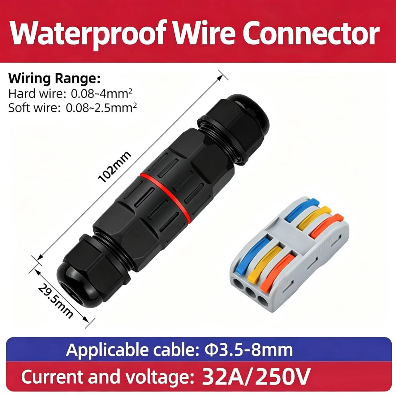 1Pc 2 Pin 3 Pin Wire Connector - đánh giá và giá Outdoor Lighting Voltage