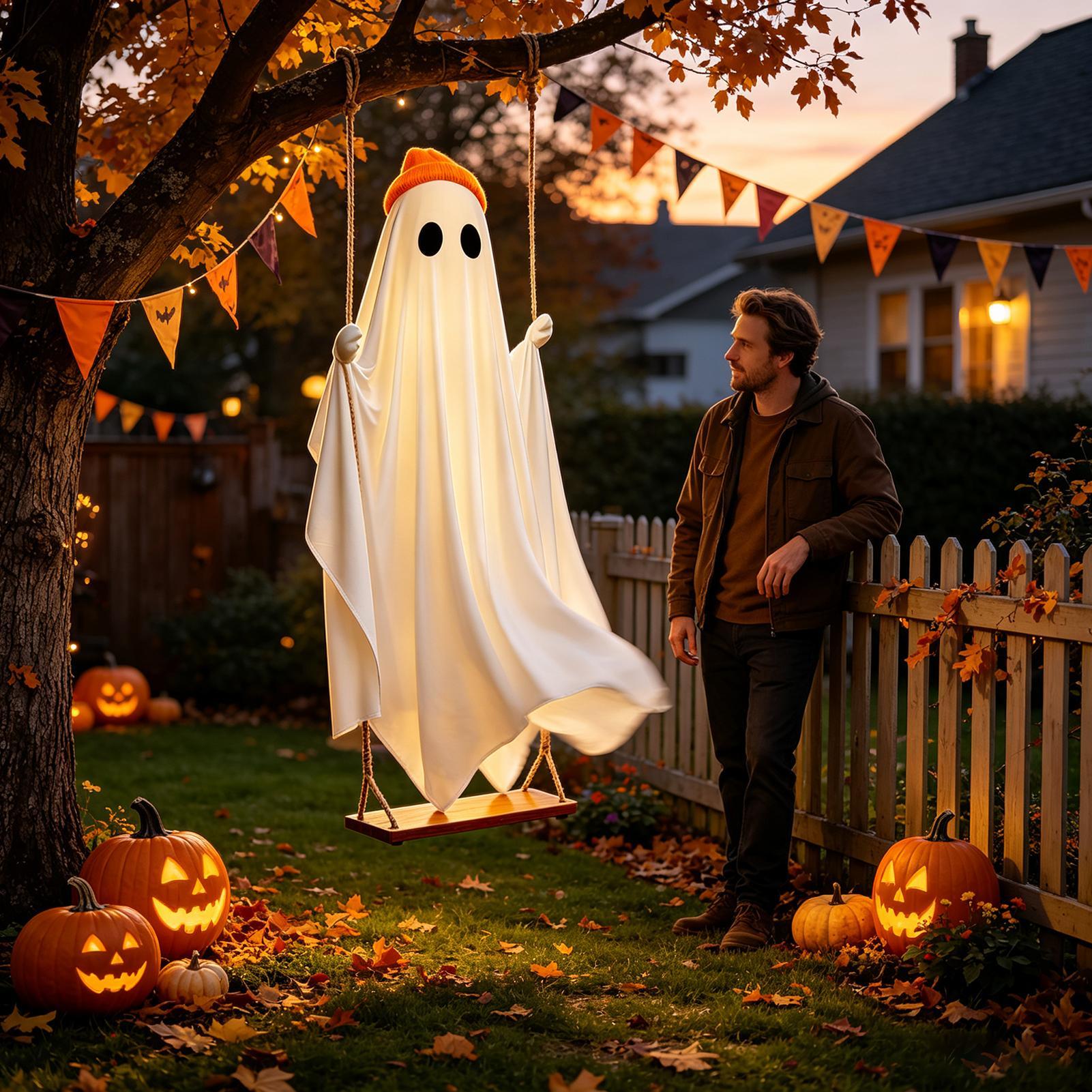 Halloween Ghost Decor With Rem - đánh giá và giá Outdoor Lighting Battery Operated