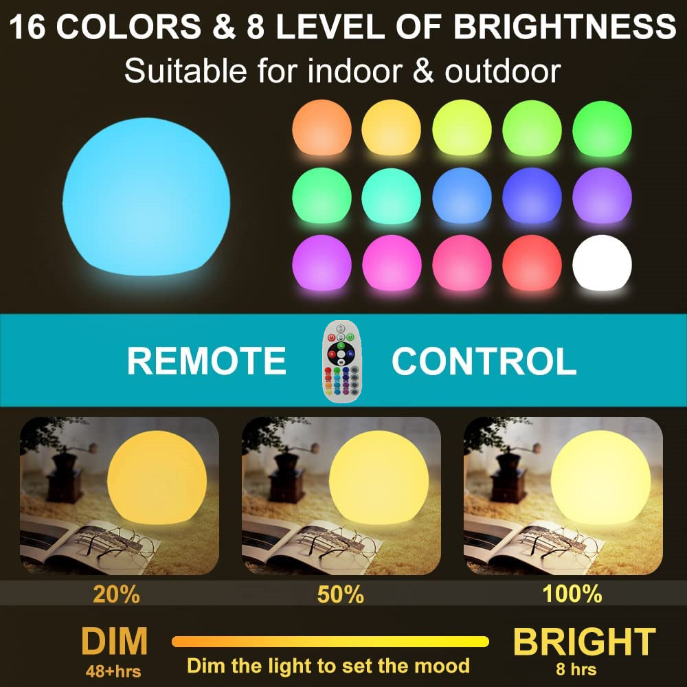 Rechargeable LED Glowing Ball  - đánh giá và giá Outdoor Lighting Effects