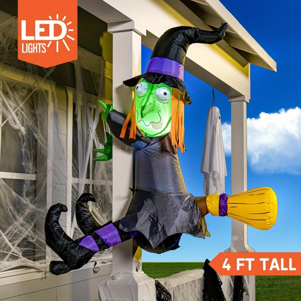 4FT Halloween Inflatable Witch - đánh giá và giá Outdoor Lighting Effects