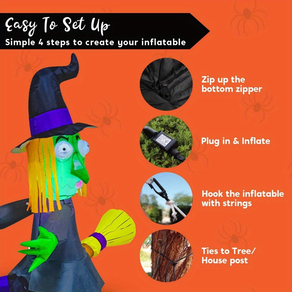 4FT Halloween Inflatable Witch - đánh giá và giá Outdoor Lighting Effects