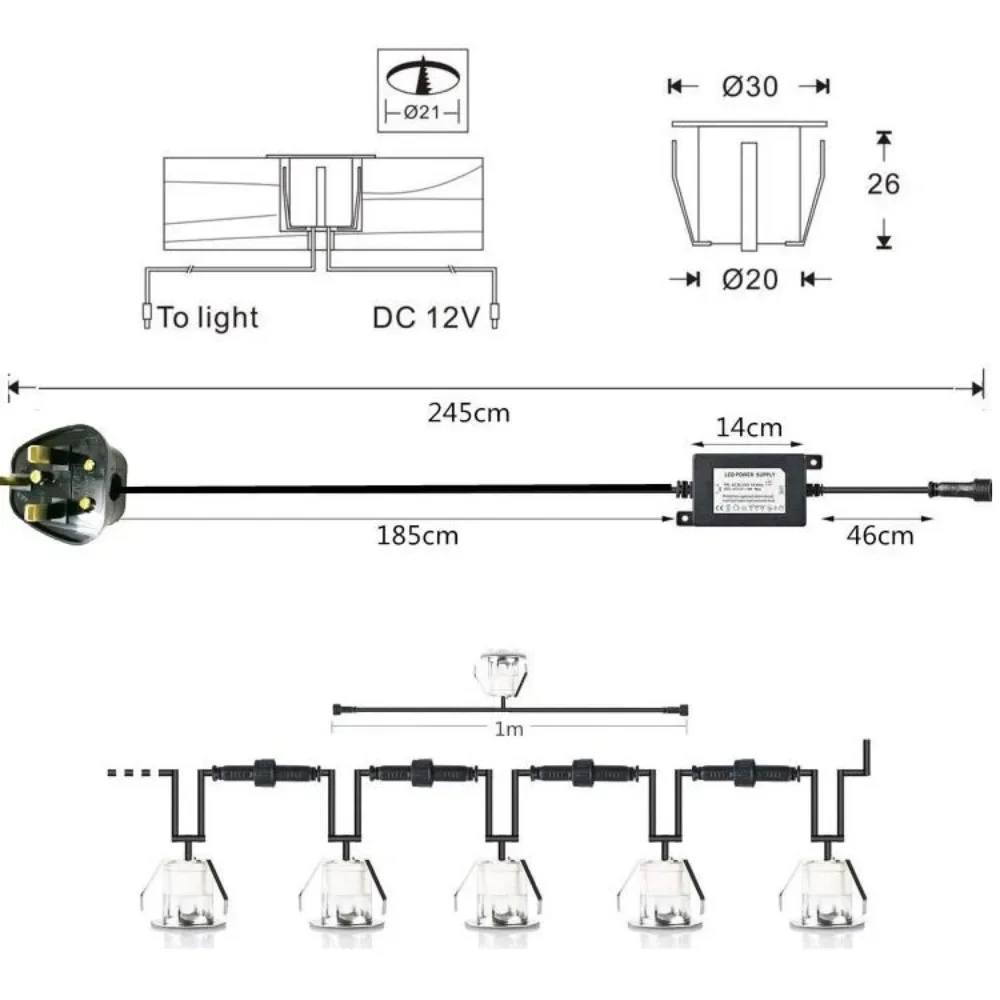 32mm LED Recessed Deck Lights  - đánh giá và giá Ground Light Recessed