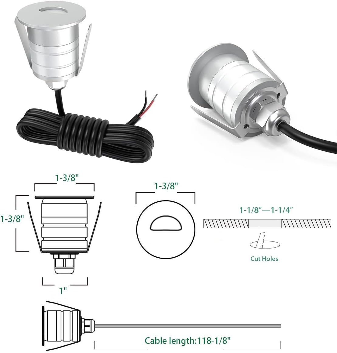 Recessed LED Step Light 1W 10P - đánh giá và giá Ground Light Recessed