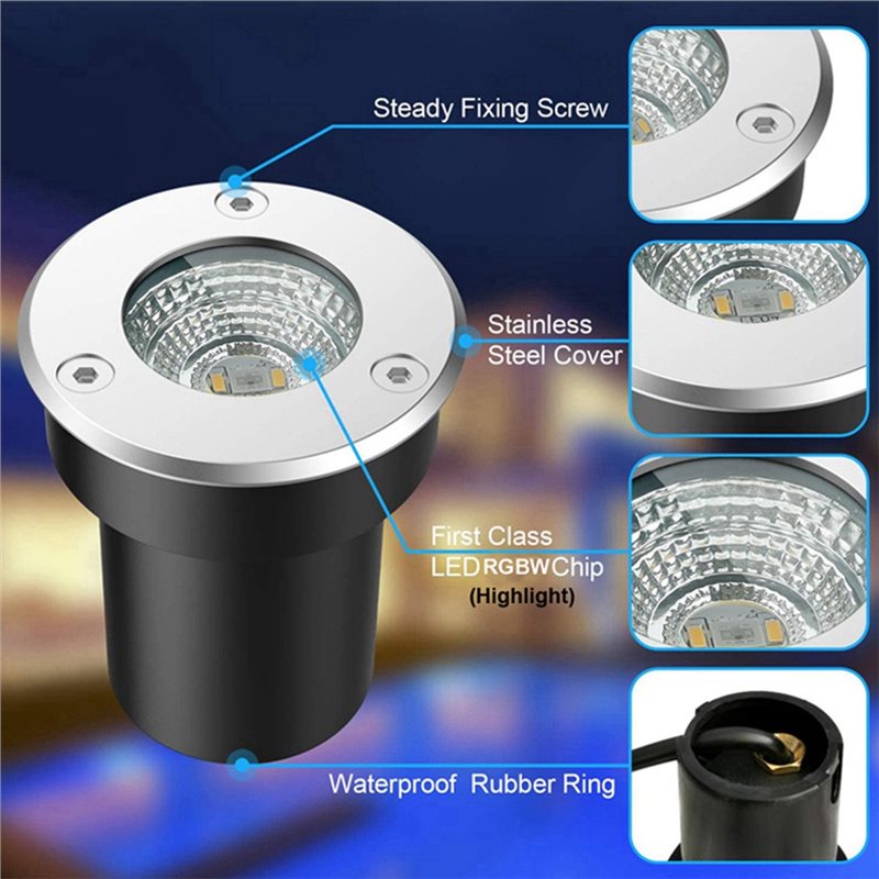 A01F-Outdoor 12V RGBW In Groun - đánh giá và giá Outdoor Lighting Voltage