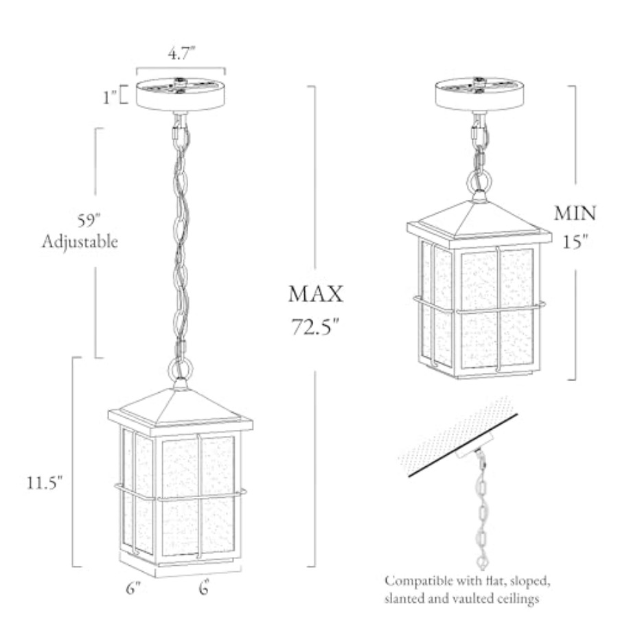 Outdoor Pendant Light Fixture, - đánh giá và giá Outdoor Lighting Black
