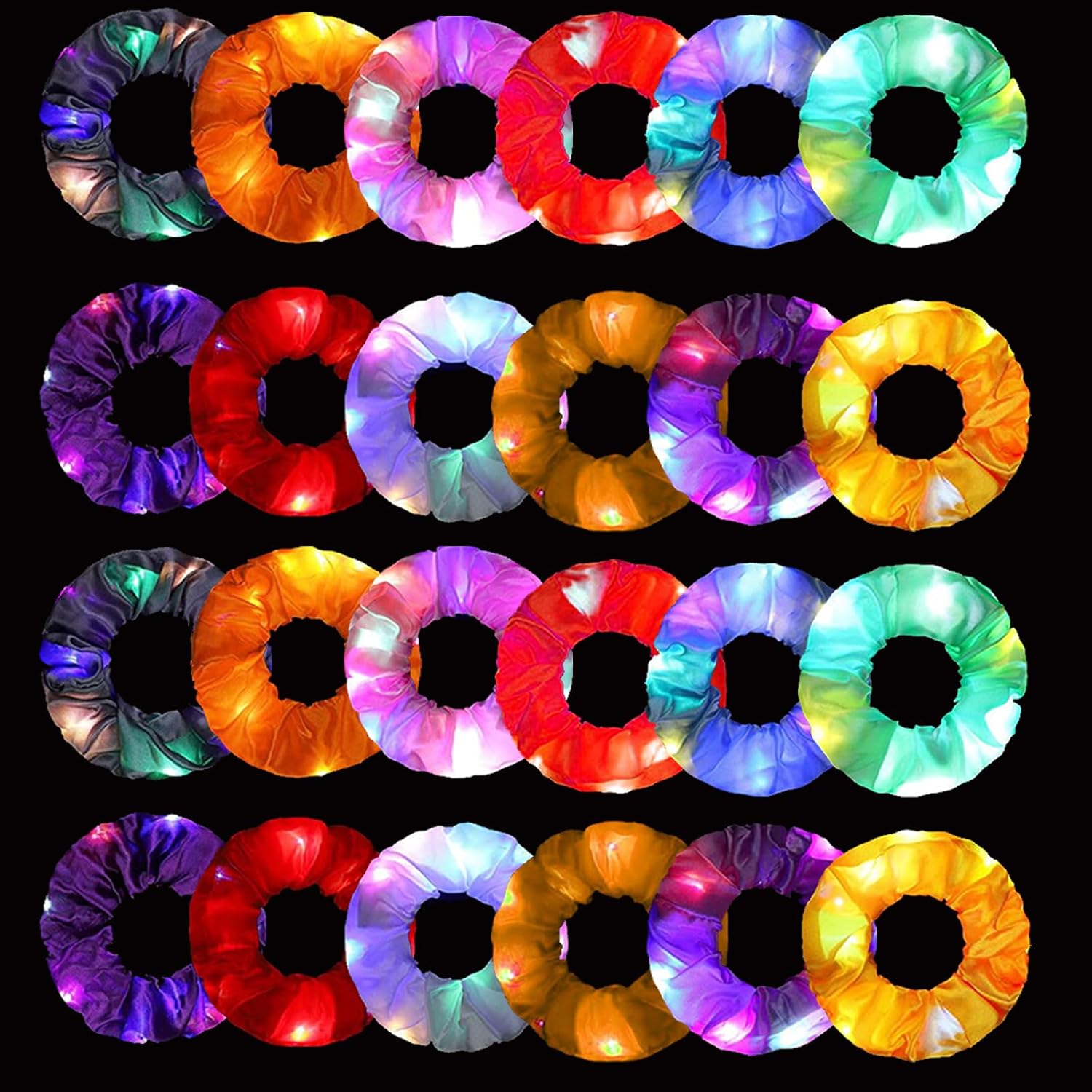 6pcs LED Scrunchies Hair Bands - đánh giá và giá Outdoor Lighting Effects