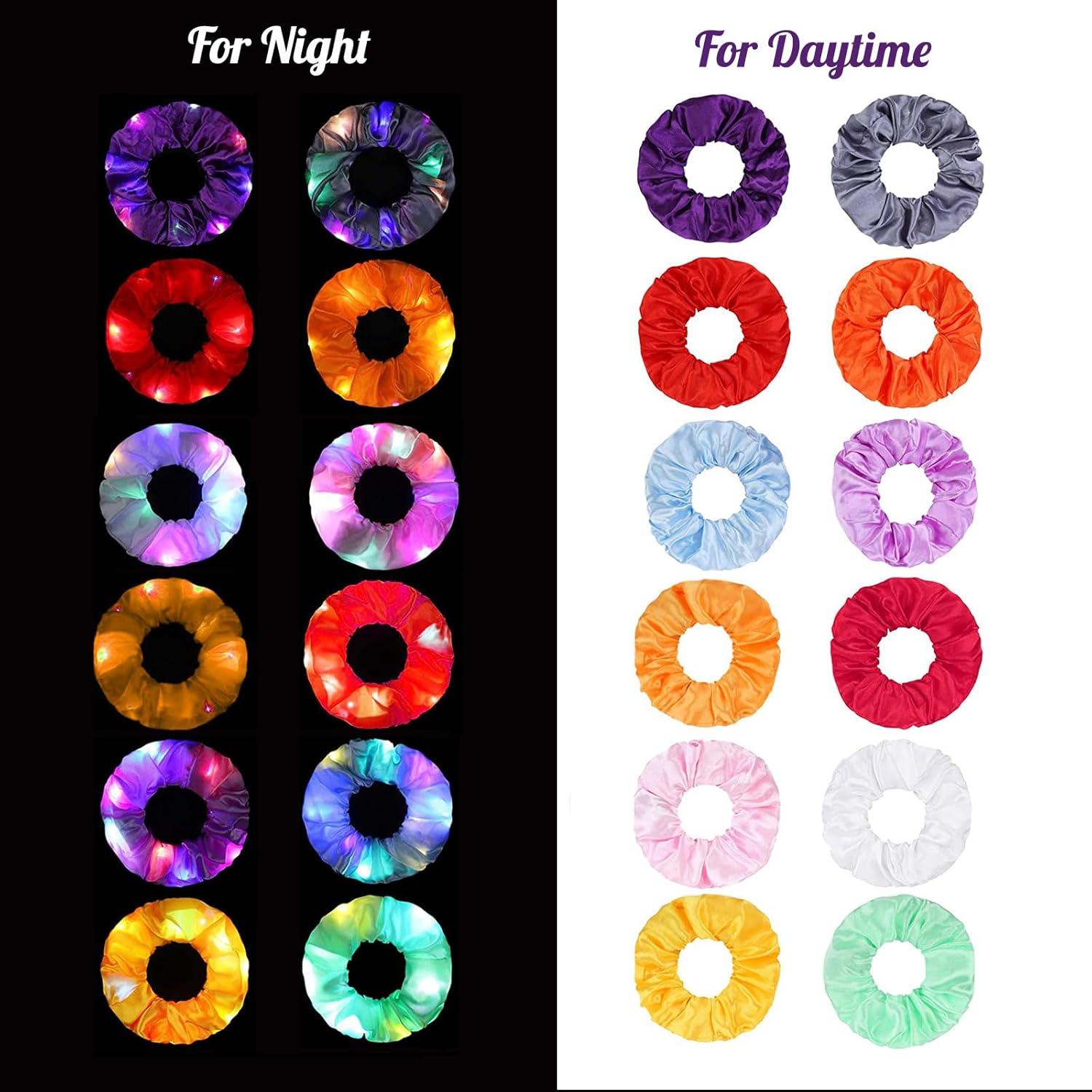 6pcs LED Scrunchies Hair Bands - đánh giá và giá Outdoor Lighting Effects