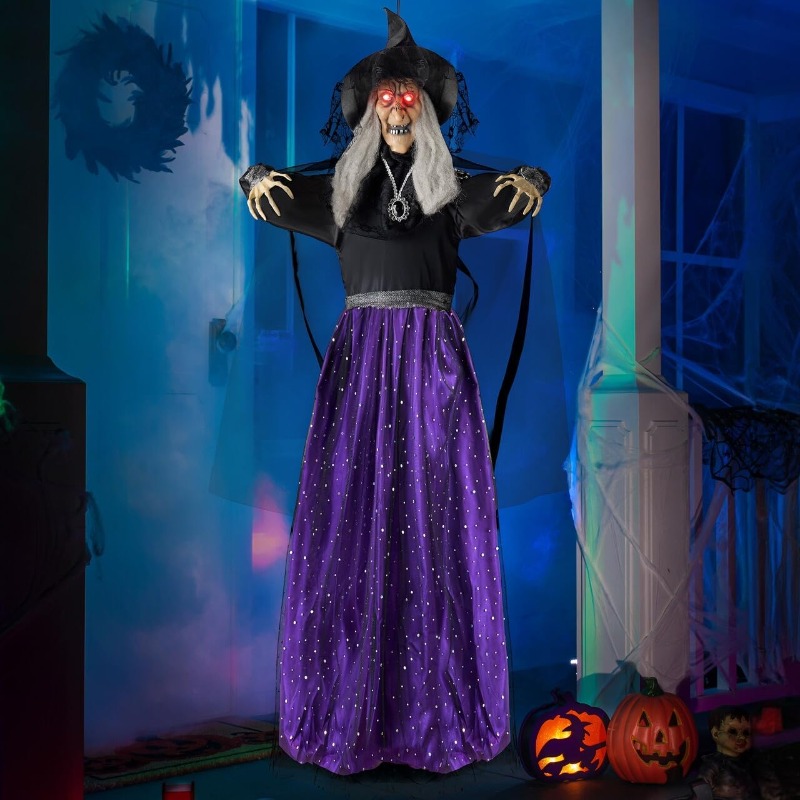 47'' Animated Witch Halloween  - đánh giá và giá Outdoor Lighting Effects
