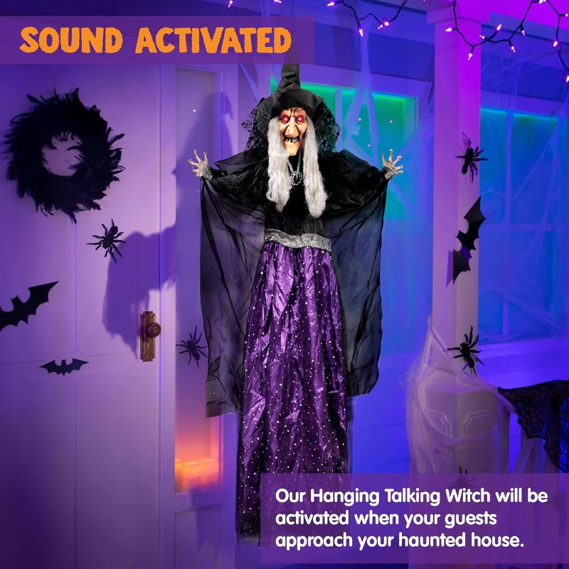 47'' Animated Witch Halloween  - đánh giá và giá Outdoor Lighting Effects