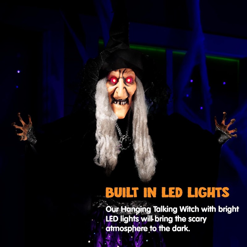 47'' Animated Witch Halloween  - đánh giá và giá Outdoor Lighting Effects