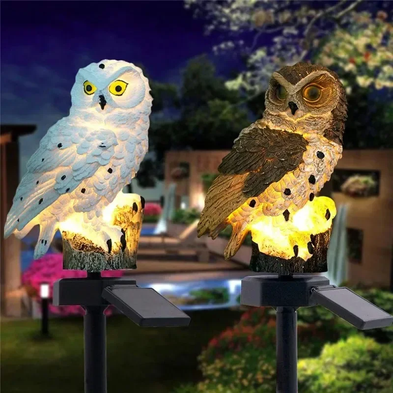 Solar Owl Statue Garden Light  - đánh giá và giá Outdoor Lighting Effects