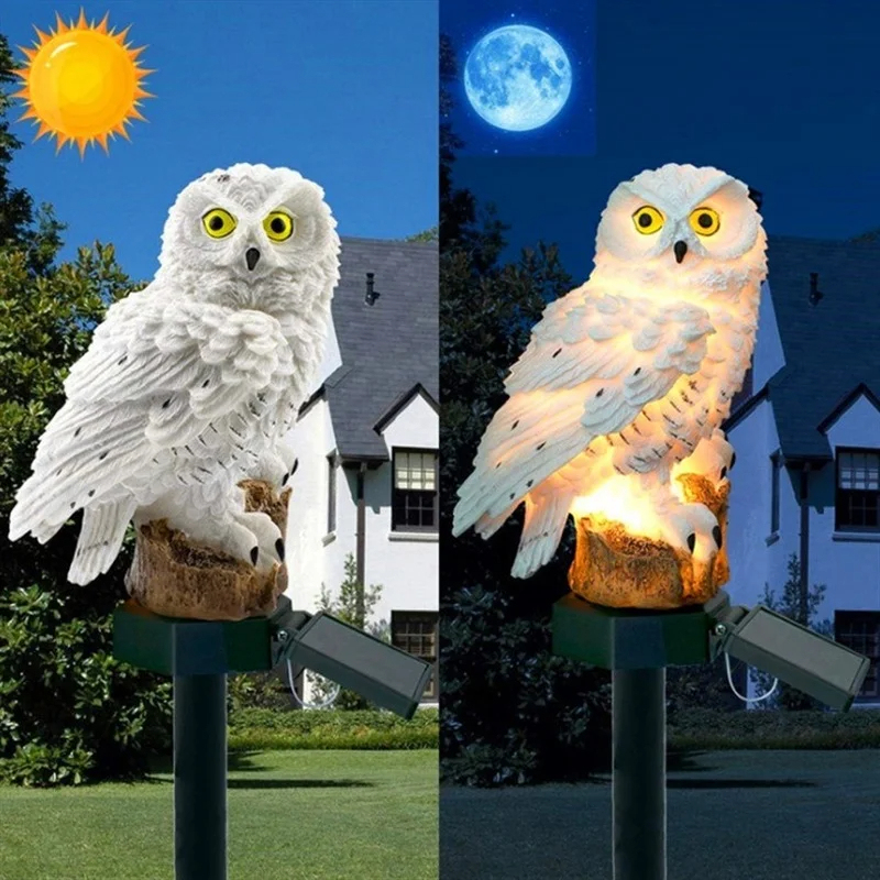 Solar Owl Statue Garden Light  - đánh giá và giá Outdoor Lighting Effects