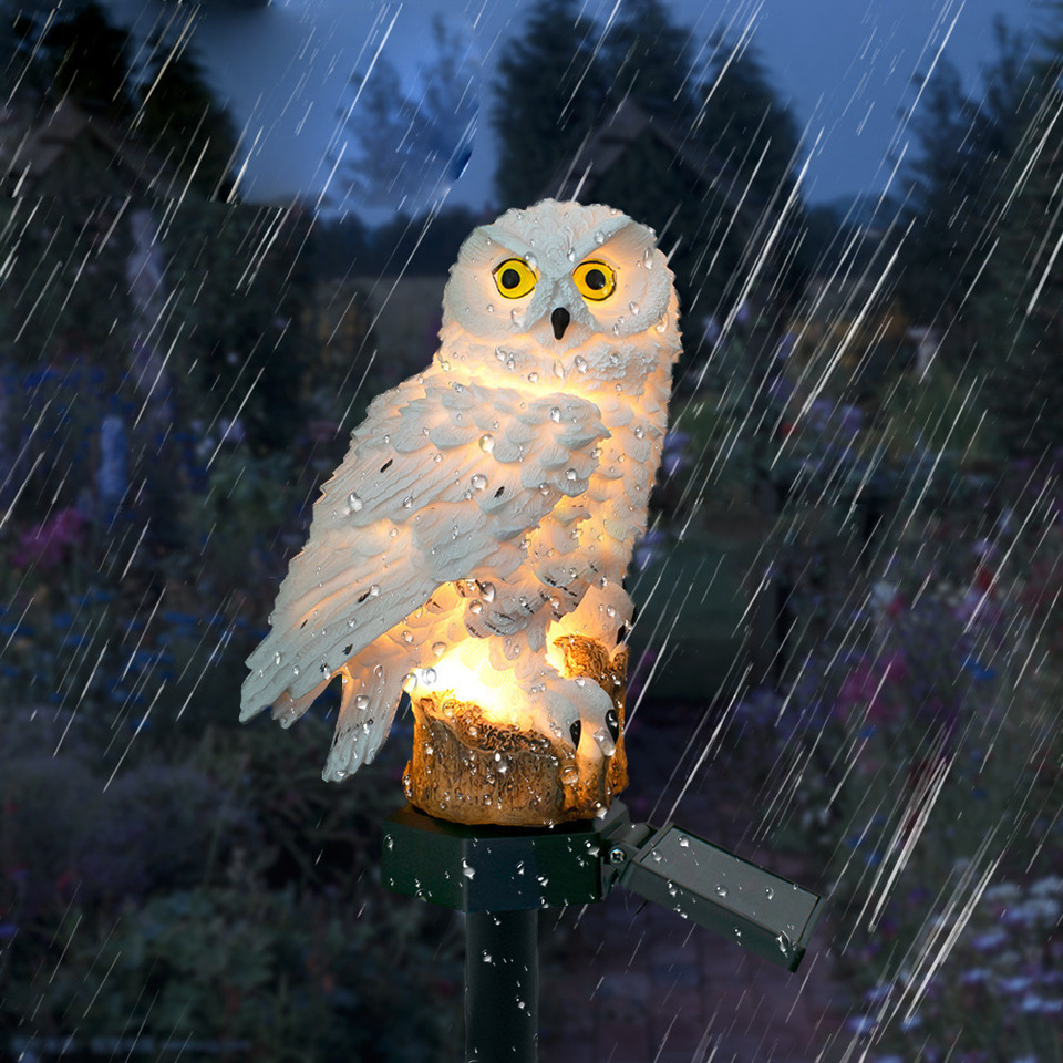 Solar Owl Statue Garden Light  - đánh giá và giá Outdoor Lighting Effects