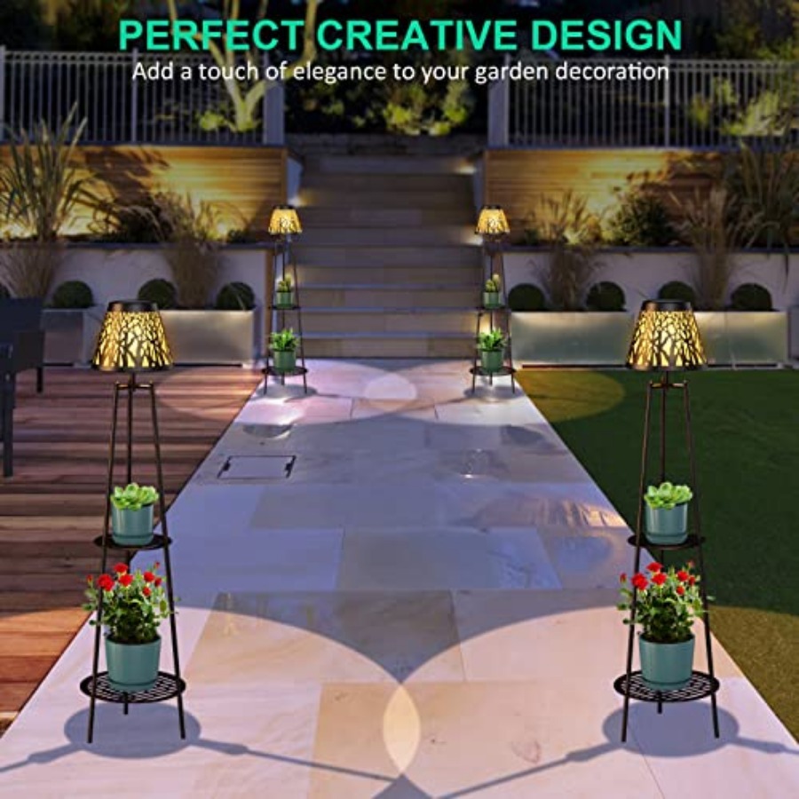2 Pack Outdoor Solar Floor Lam - đánh giá và giá Outdoor Lighting Garden