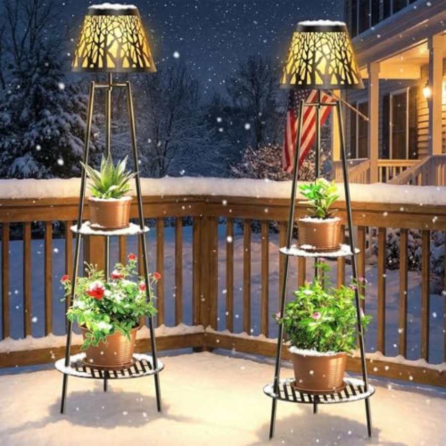 2 Pack Outdoor Solar Floor Lam - đánh giá và giá Outdoor Lighting Garden