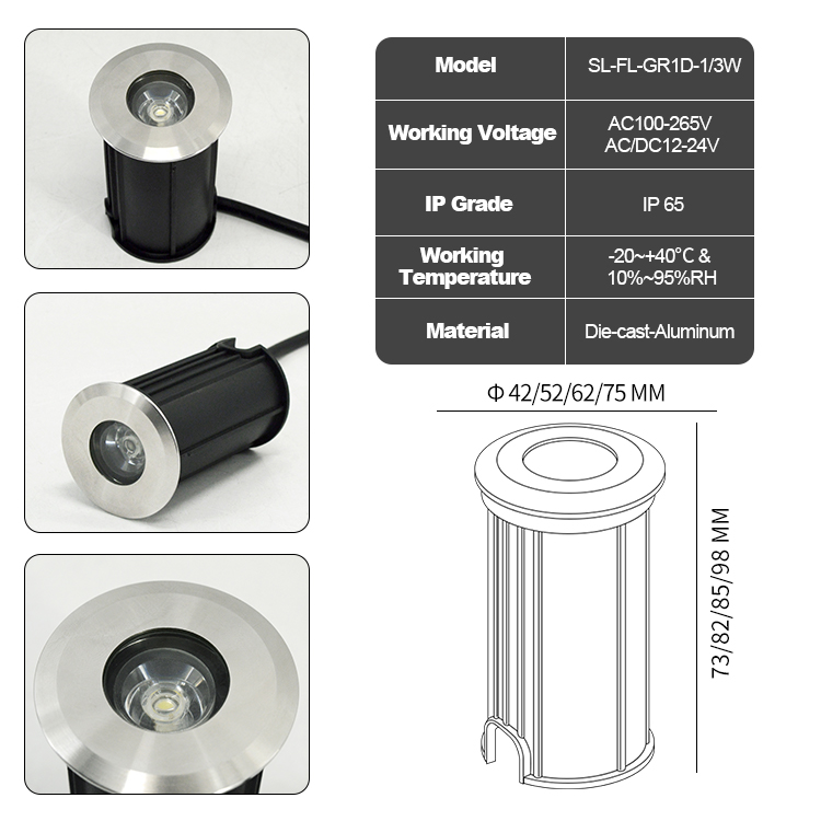 1W/3W DC12v IP65 Waterproof LE - đánh giá và giá Ground Light Recessed