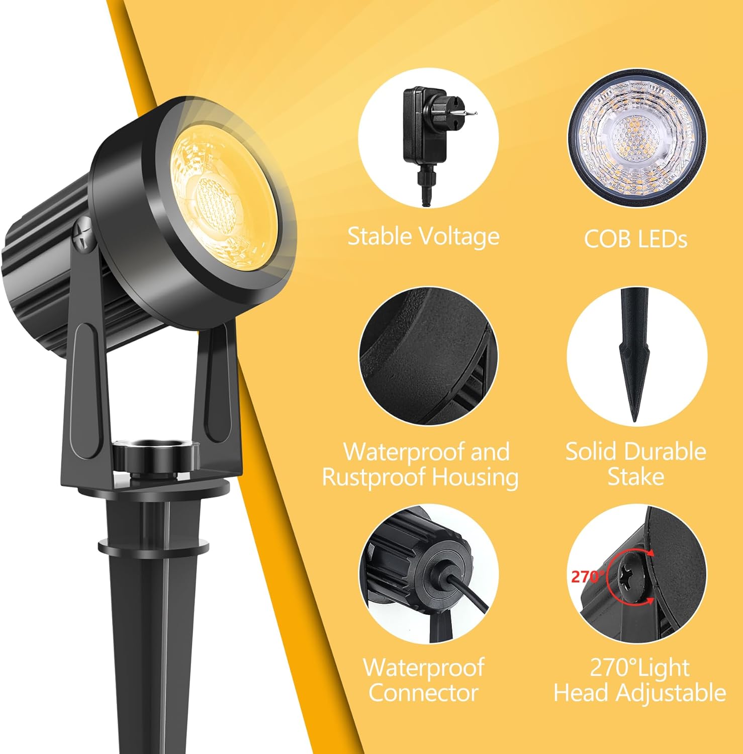 4/6/8LEDS 3000K Outdoor Spotli - đánh giá và giá Outdoor Lighting Voltage