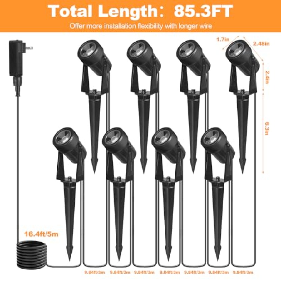 85.3FT LED Outdoor Landscape S - đánh giá và giá Outdoor Lighting Voltage