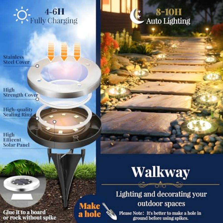Solar Ground Lights Solar Ligh - đánh giá và giá Outdoor Lighting Garden